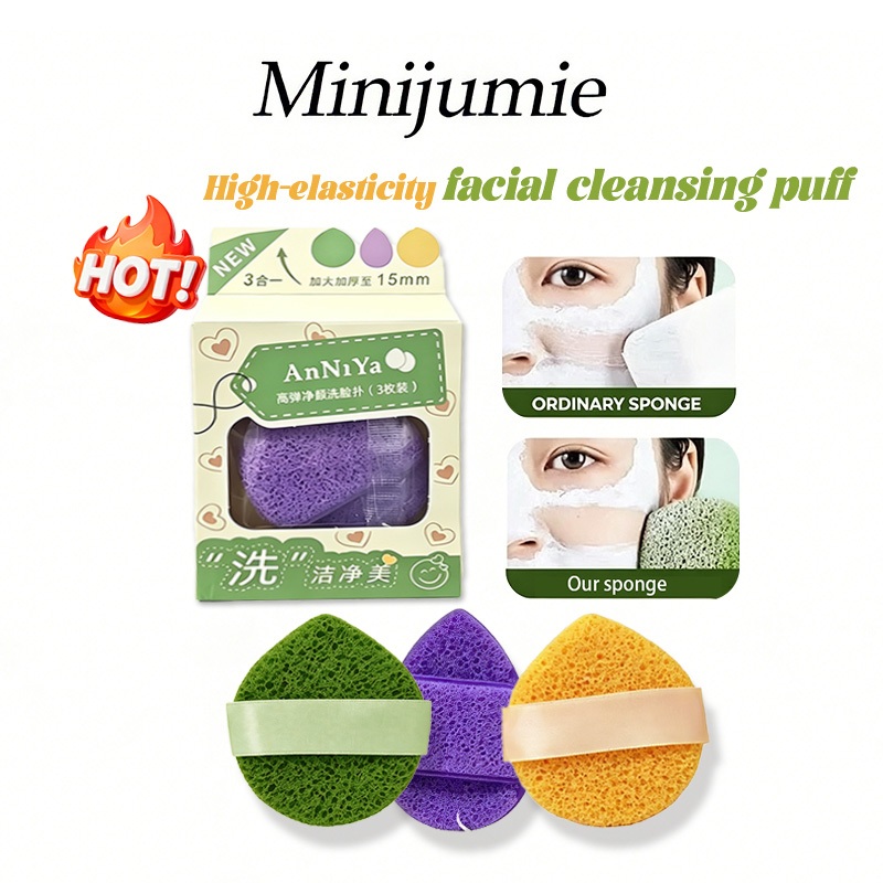 Bọt Mút Rửa Mặt Minijumie Làm Sạch Sâu,Nở To Khi Gặp Nước,Dịu Nhẹ Cho Mọi Loại Da,Bọt Biển Rửa Mặt