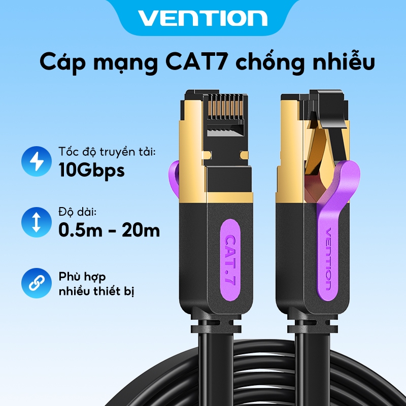 Vention  Cáp Ethernet  Cat 7 Lan tốc độ cao 10Gbps SFTP RJ 45 Cáp mạng vá 8m 10m cho máy tính xách tay PC