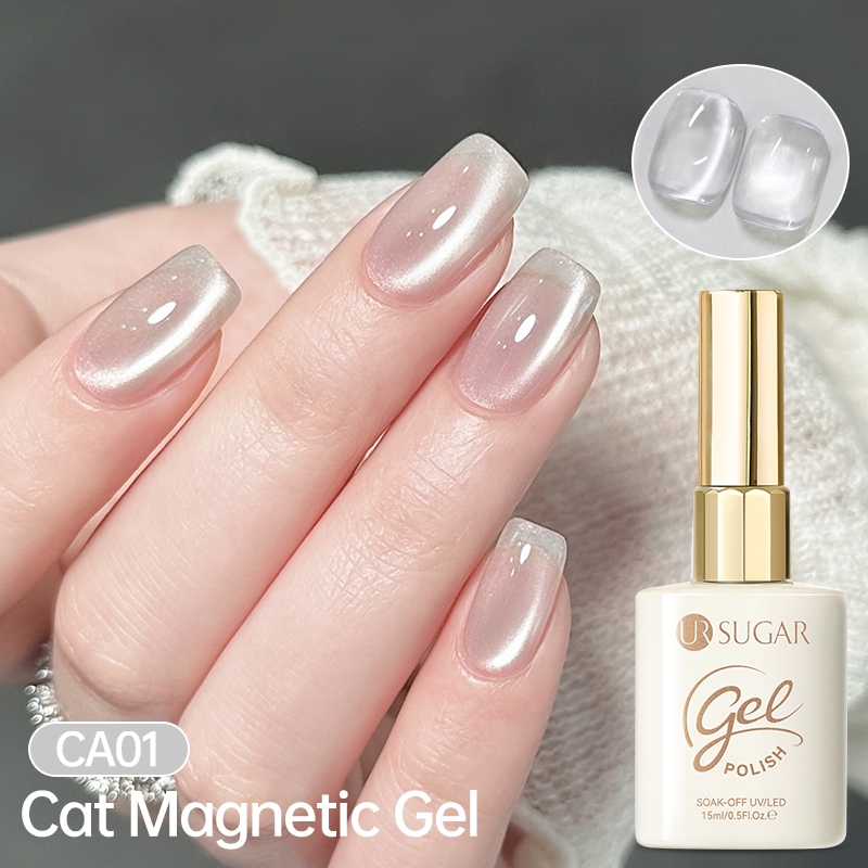 【Local】UR SUGAR Bạc Đỏ Hồng Mắt Mèo Gel Từ Tính Sơn Móng Tay UV LED Gel Varnish Crystal Cat Từ Gel 15ml