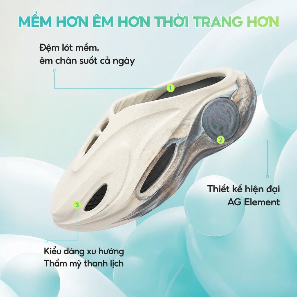 Dép 361 Độ Nam Nữ Cá Voi 2.0 Dép Thoáng Khí Chống Trơn Trượt Bounce Dép Cho Ngoài Trời 672421103 | BigBuy360 - bigbuy360.vn