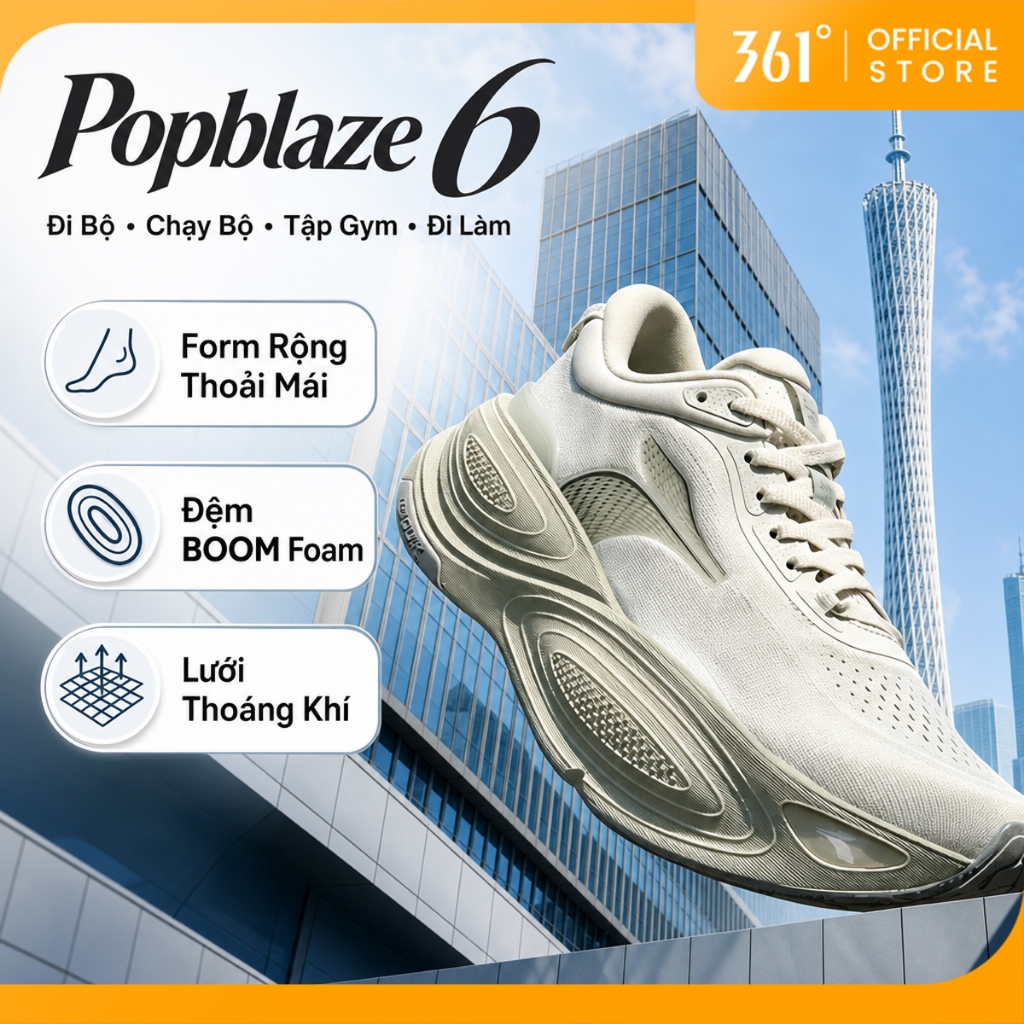 Giày chạy bộ PopBlaze 6.0 phục hồi nhanh, thoáng khí dành cho nam và nữ