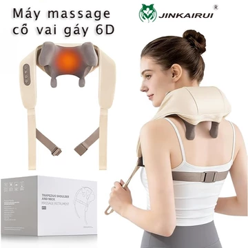 Máy massage cổ vai gáy 6D JINKAIRUI P11 Đai Massage Cổ Vai Gáy Giảm Mát Xa Xoa Bóp Mô Phỏng Bàn Tay Con Người