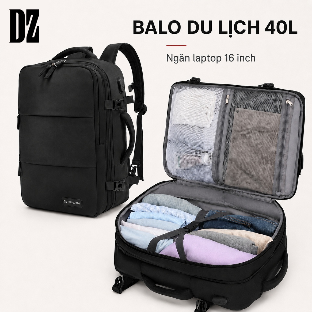 COD 40L Balo du lịch chống nước kích quần áo balo đựng laptop 16 inch