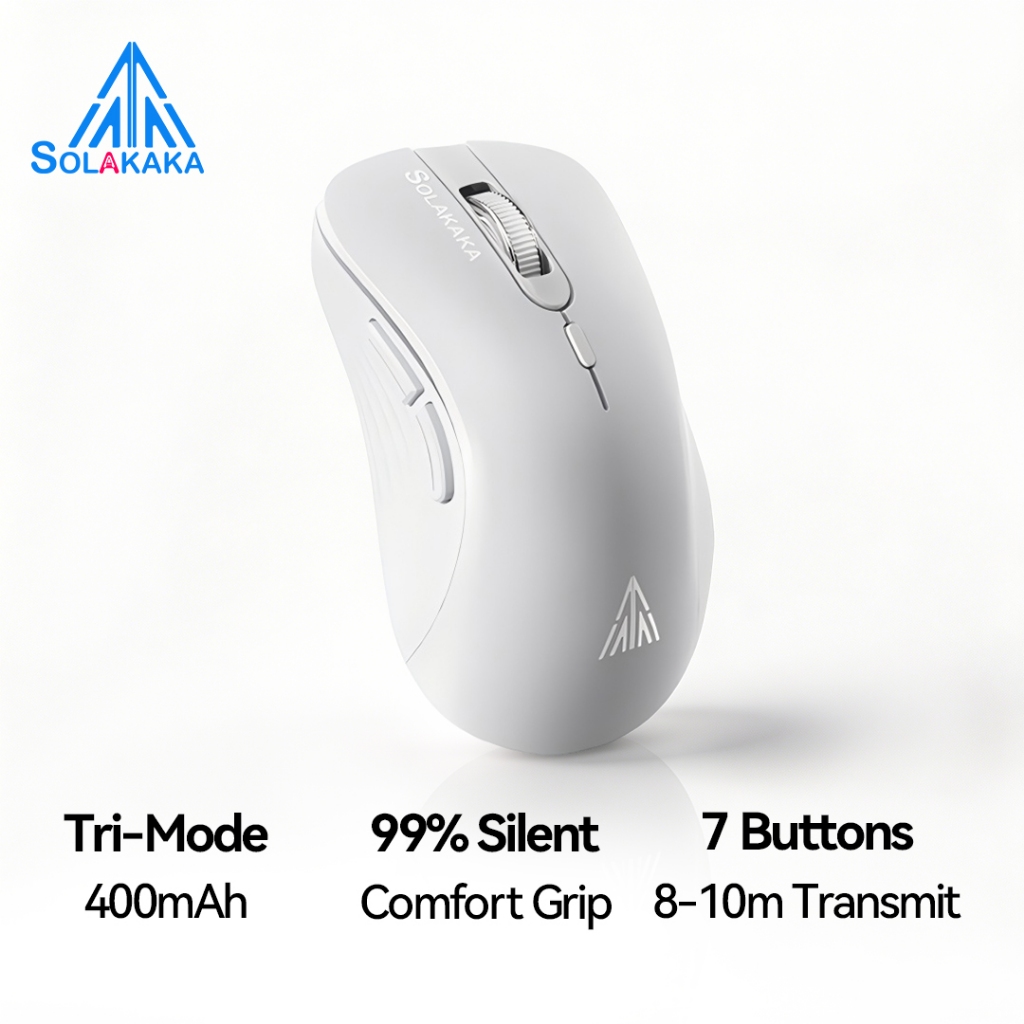 Chuột không dây SOLAKAKA SM66 Bluetooth / Pin 2.4G 400mAh với dpi 6 tốc độ 1000-1600-2200-3200-4800 dpi cho trò chơi văn phòng | BigBuy360 - bigbuy360.vn