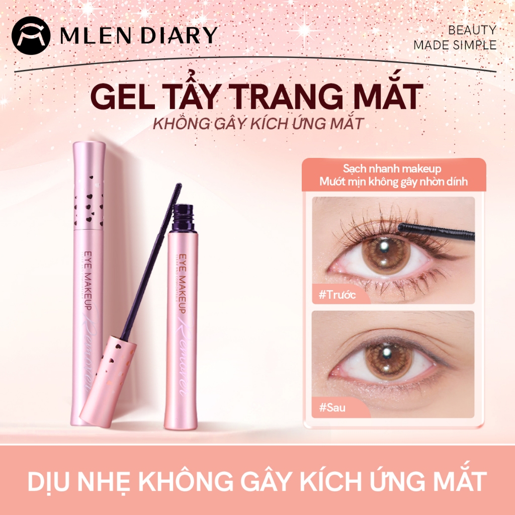 MLEN DIARY Gel Tẩy Trang Mascara & Keo Dán Mi Dạng Chuốt – Dịu Nhẹ, Không Cay Mắt, Không Lo Rụng Mi