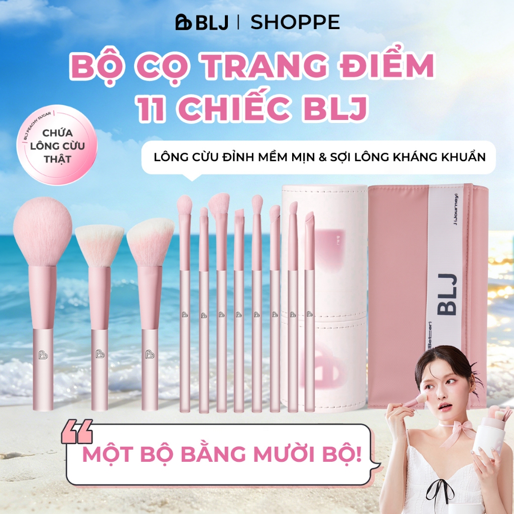 BLJ Mật Đào Yêu(Peachy Sugar) Bộ cọ trang điểm 11 cây full size