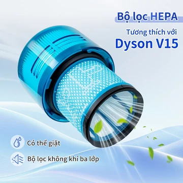 Thay thế bộ lọc HEPA có thể giặt được Tương thích cho máy hút bụi không dây Dyson V15 Bộ lọc không khí ba lớp Bộ phận lọc chân không có thể giặt được Phụ kiện