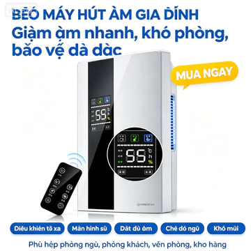 Máy hút ẩm và máy lọc không khí 2 trong 1, Máy hút ẩm gia đình nhỏ gọn, hút ẩm tiết kiệm năng lượng siêu yên tĩnh cho tủ quần áo tầng hầm phòng ngủ