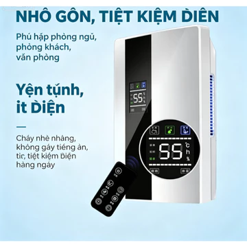 Máy hút ẩm & máy lọc không khí 2 trong 1 nhỏ gọn, Máy hút ẩm gia dụng tiết kiệm năng lượng siêu yên tĩnh cho phòng ngủ, tầng hầm, Tủ quần áo, Giảm ẩm di động để sử dụng tại nhà