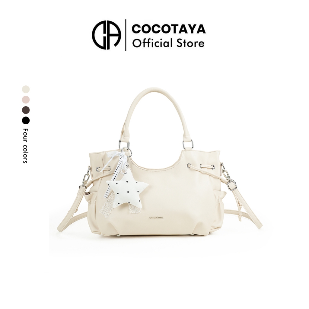 (COCOTAYA) Túi xách phong cách nữ tính bằng da mềm PU, Túi đeo vai dung tích lớn, miễn phí 1 mặt dây chuyền