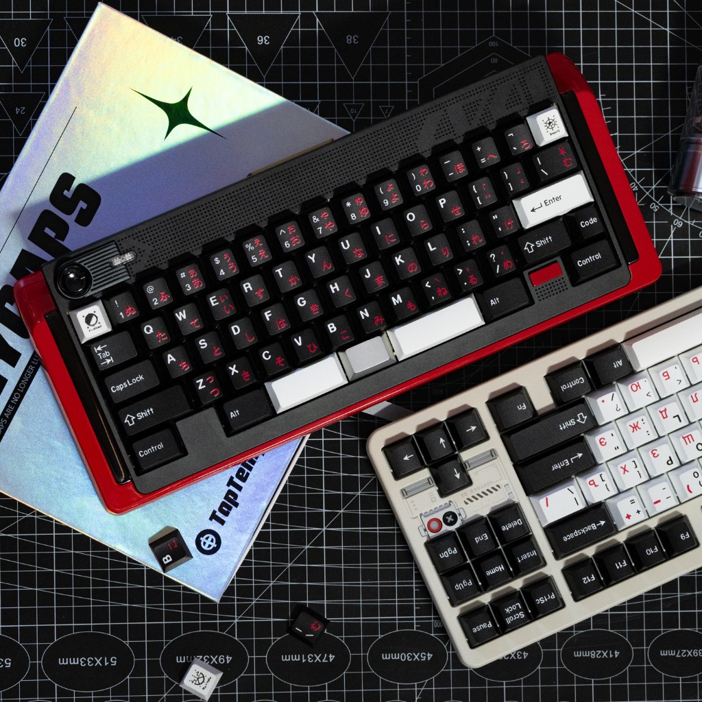 Taptempo WOB BOW Keycaps doueble shot PBT gốc đỏ Nga Nhật Bản Cherry hồ sơ keycap bộ cho bàn phím cơ