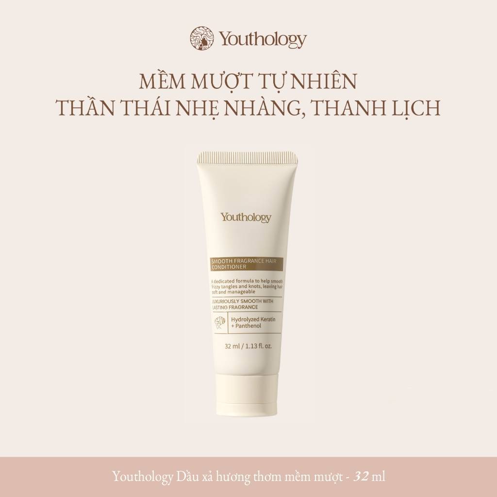 Youthology Dầu Xả Mini 32ml - Mềm Mượt, Suôn Mượt Óng Ả, Giảm Khô Xơ, Hương Thơm Lâu Dài