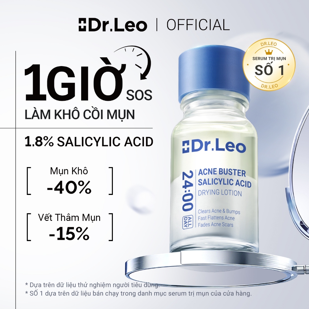 Tinh chất Mụn Dr.Leo 10ml Acid Salicylic Acne Serum Skincare