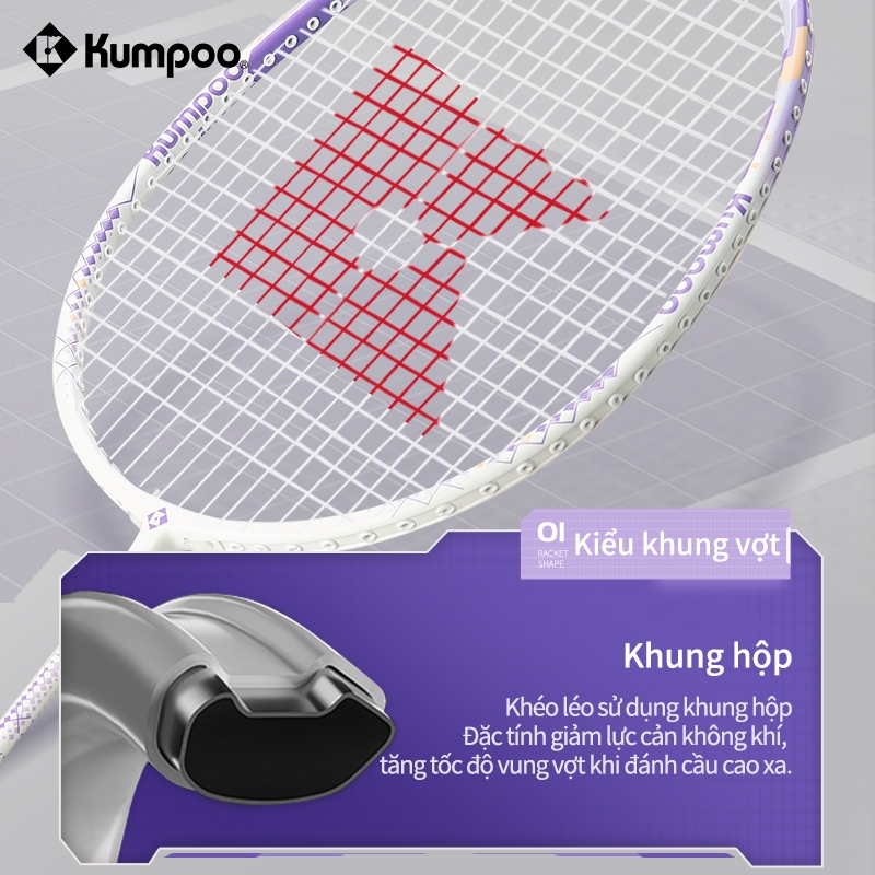 Vợt Cầu Lông Cặp Đôi Kumpoo JS-10, Carbon, Miễn Phí Vận Chuyển Gửi miễn phí Grip và túi 12KG