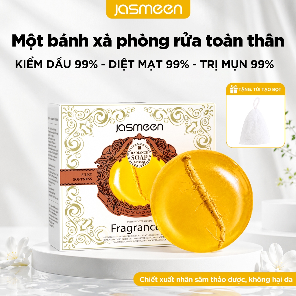 Xà Phòng Tắm 3in1 Hương Nước Hoa JASMEEN Thơm Lâu Không Khô Da Lưu Hương 3 Tầng Chuẩn Spa Hộp 100g
