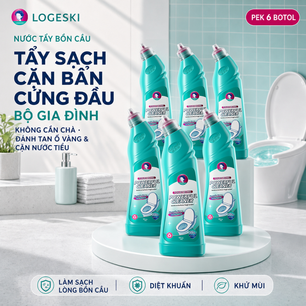 Khach cu uu dai rieng Logeski Nuoc tay bon cau tẩy sạch mạnh khong can cha diet khuan 99.9 khu mui