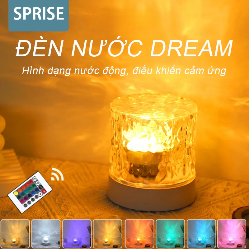 Sprse LED Xoay Ripple Ánh Sáng Nhiều Màu Sắc Xung Quanh Đèn Quà Tặng Có Thể Điều Chỉnh Phòng Ngủ Đầu Giường Đèn Bàn Điều Khiển Cảm Ứng Với Pin / Điều Khiển Từ Xa