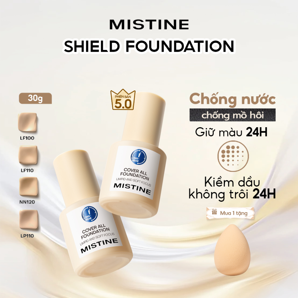 Kem nền MISTINE Cover All Foundation 30g – che phủ hoàn hảo, lâu trôi, mịn mượt – phù hợp với da hỗn hợp