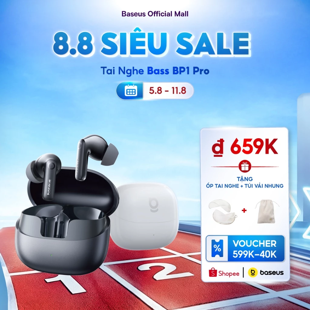 Baseus BP1 Pro trong hộp sạc