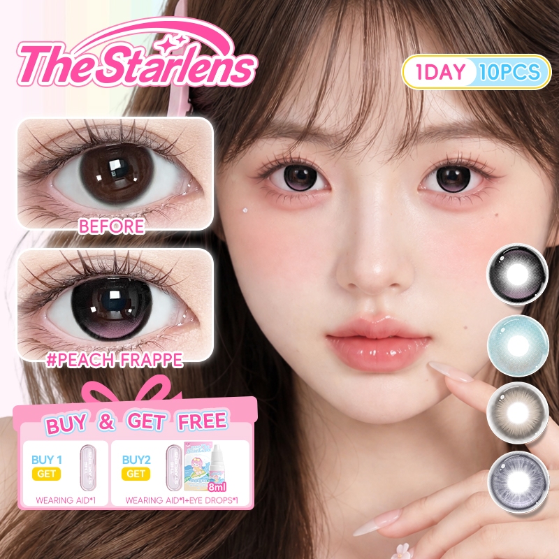 Kính áp tròng Starlens, 10 chiếc 1 ngày, DIA 14.2-14.5mm, mềm mại dùng hàng ngày, cosplay, có độ (0-8)