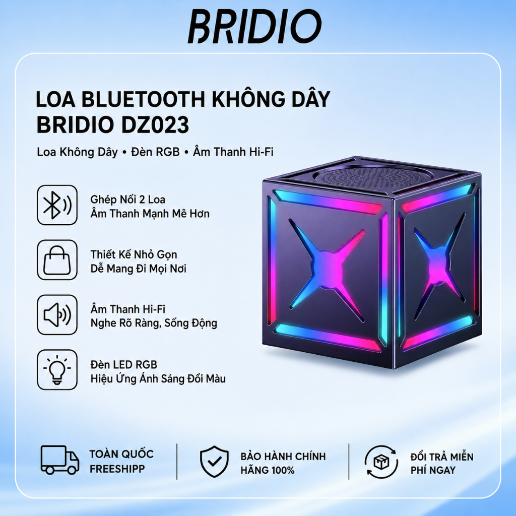 Loa Bluetooth không dây HiFi có tuổi thọ pin siêu dài Âm thanh vòm âm thanh nổi ghép nối nhiều tầng và ánh sáng xung quanh RGB | BigBuy360 - bigbuy360.vn