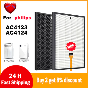 Phù hợp với Philips AC4012 AC4002 AC4004 Máy lọc không khí thay thế tương thích Bộ lọc Hepa và Bộ lọc Carbon