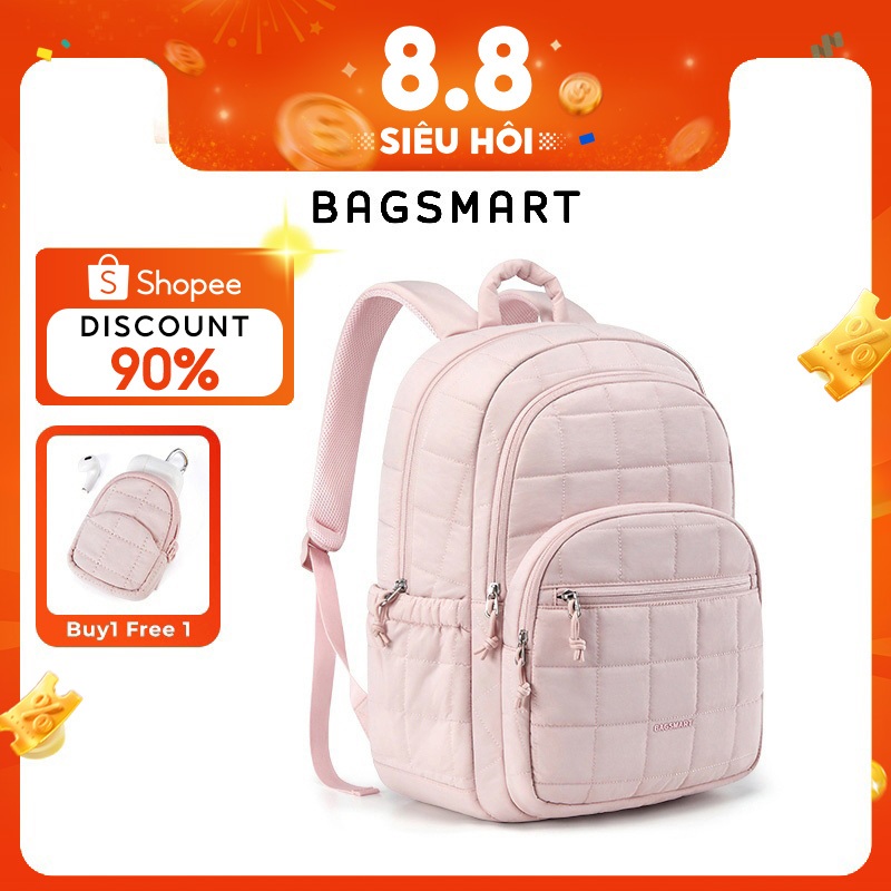 BAGSMART Ba Lô Laptop Nữ Beg Sekolah Du Lịch Đi Học Bagpack Túi Laptop 15.6 Inch Đại Học