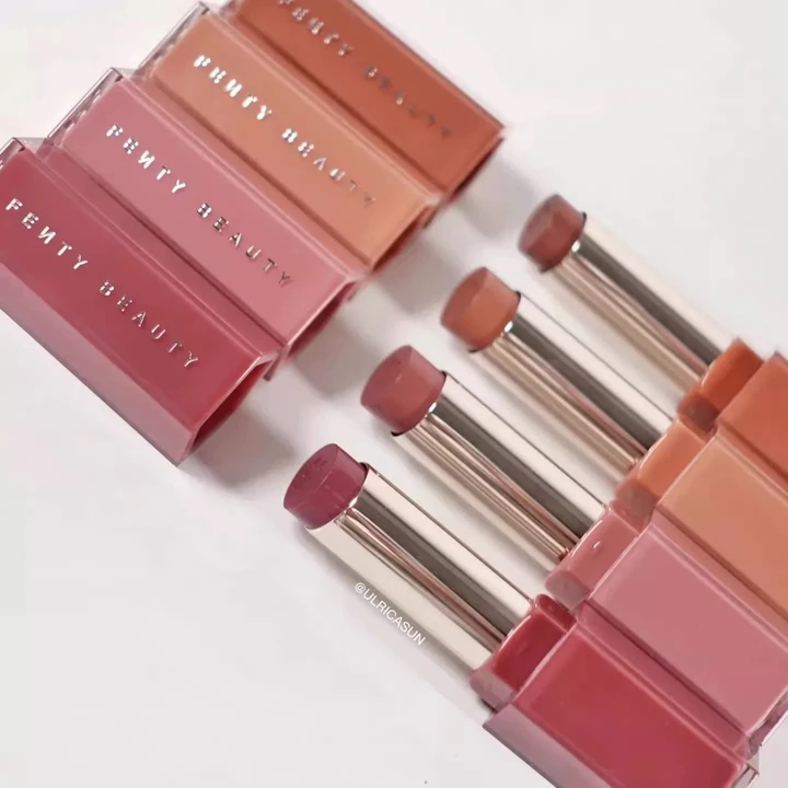 Fenty Beauty Sheer Shine Son Môi Dưỡng Ẩm Son Dưỡng Môi Chắc Chắn Dưỡng Ẩm Son Bóng Dính Lâu Dài Màu Hồng Khỏa Thân Môi Cam Trang Điểm Không Khô Môi