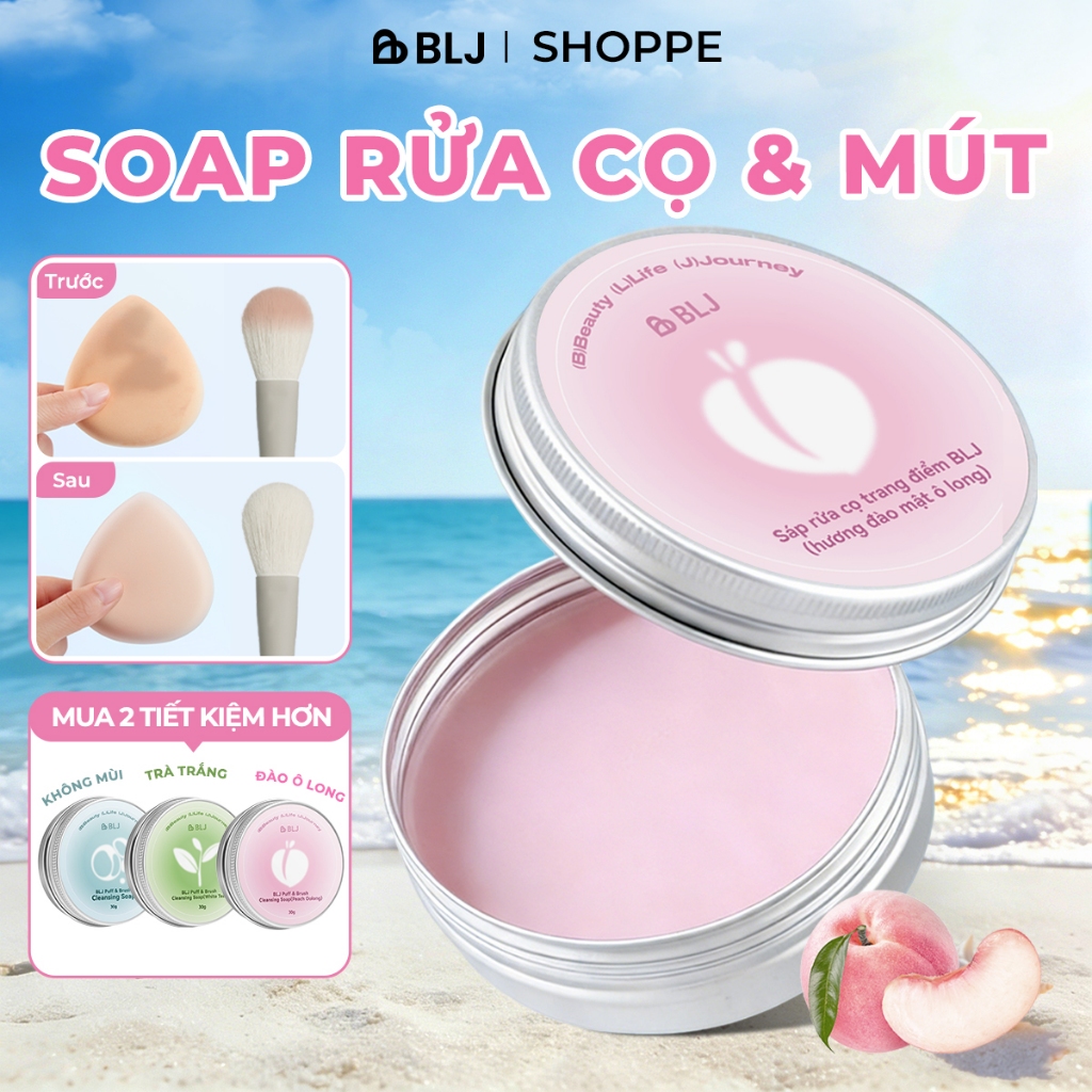 Xà phòng tẩy trang BLJ Soap rửa cọ trang điểm và Sáp làm sạch trứng làm đẹp