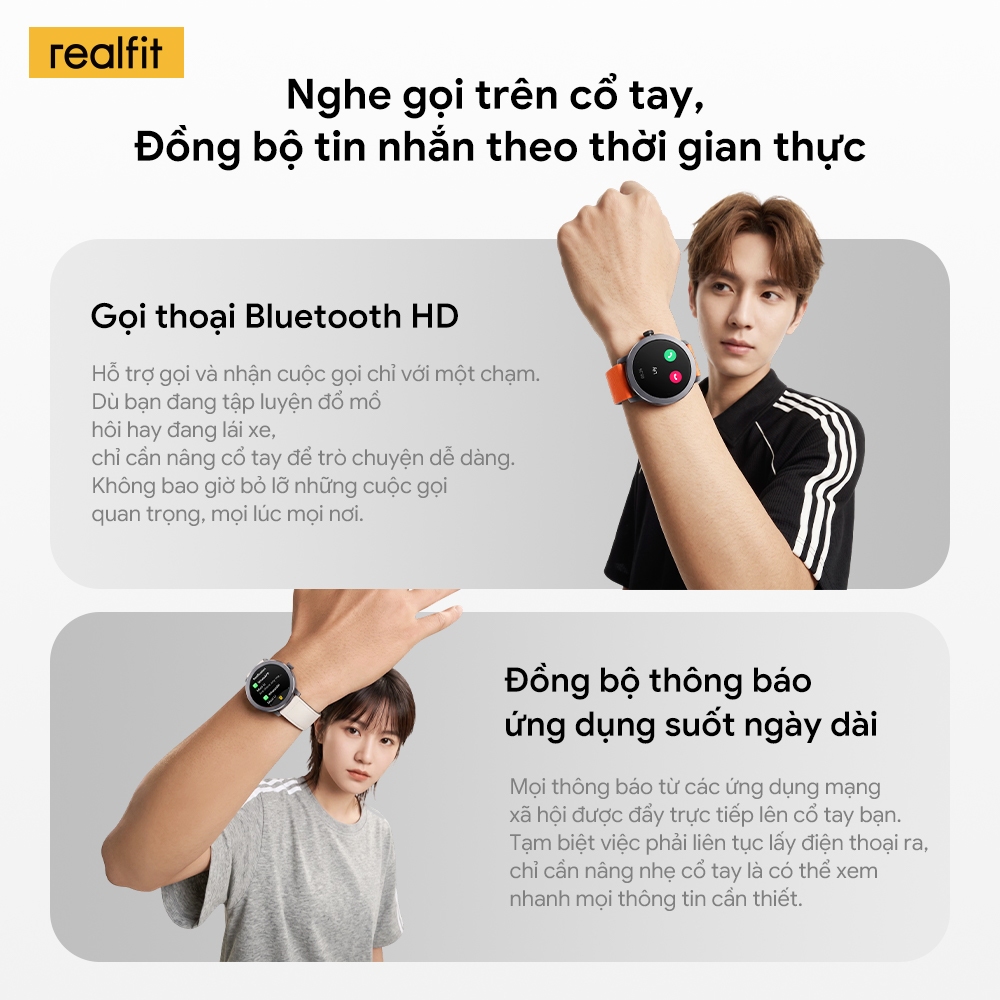 [MỚI] Đồng hồ thông minh ĐỒNG HỒ REALFIT | Theo dõi sức khỏe | Gọi Bluetooth | Màn hình AMOLED 1,43 " | Tuổi thọ pin lên đến 14 ngày | BigBuy360 - bigbuy360.vn