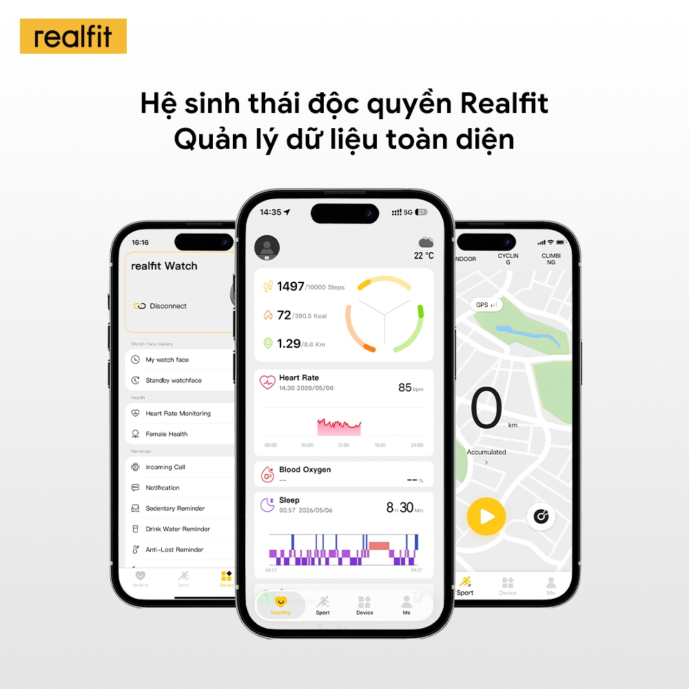 [MỚI] Đồng hồ thông minh ĐỒNG HỒ REALFIT | Theo dõi sức khỏe | Gọi Bluetooth | Màn hình AMOLED 1,43 " | Tuổi thọ pin lên đến 14 ngày | BigBuy360 - bigbuy360.vn
