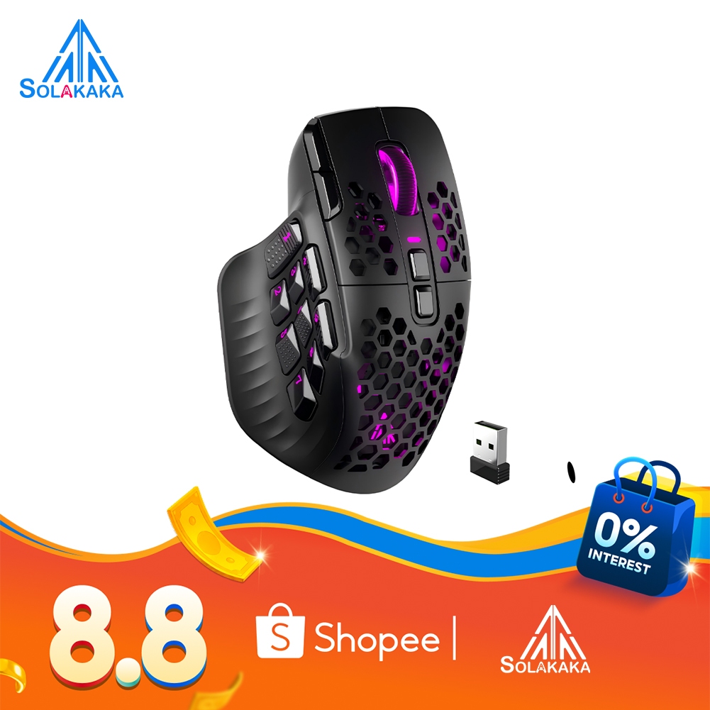 Solaka SM809 PRO MMO Chuột chơi game Bluetooth không dây 2.4G có dây Tùy chỉnh Phím bên DIY Thay thế vỏ bên | BigBuy360 - bigbuy360.vn