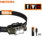 Đèn pha Nicron H25 / H35plus 1500lumens / 1600lumens Độ sáng cao Điều khiển công tắc đôi Đèn pha LED có thể sạc lại Đèn pin cho ngoài trời — ảnh 5