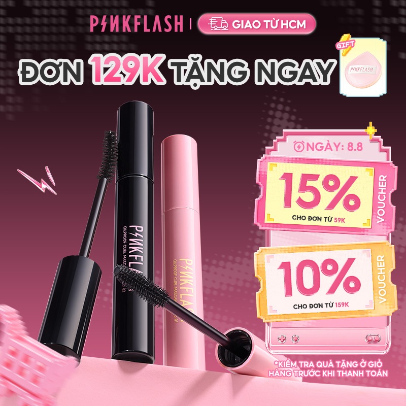 Mascara PINKFLASH chuốt mi trang điểm kháng nước chất lượng cao 7g