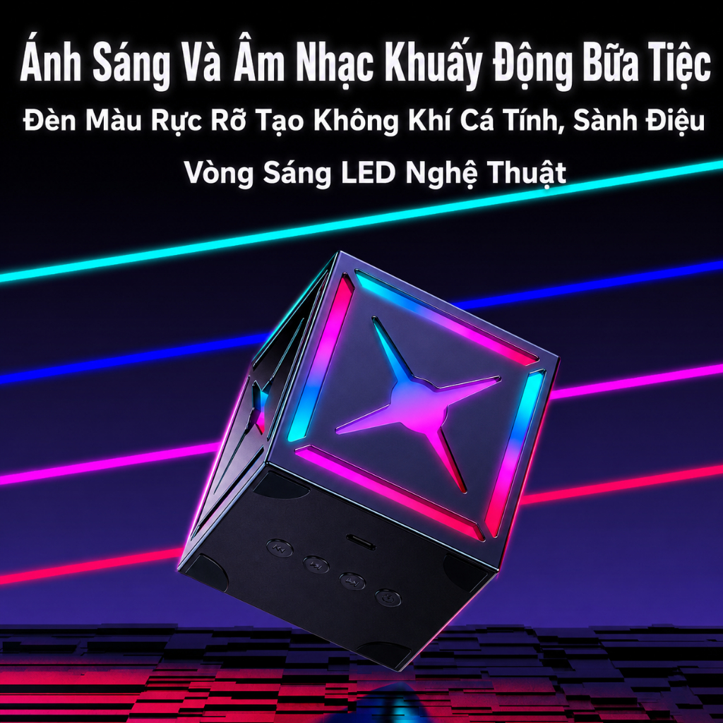 Loa Bluetooth không dây HiFi có tuổi thọ pin siêu dài Âm thanh vòm âm thanh nổi ghép nối nhiều tầng và ánh sáng xung quanh RGB | BigBuy360 - bigbuy360.vn