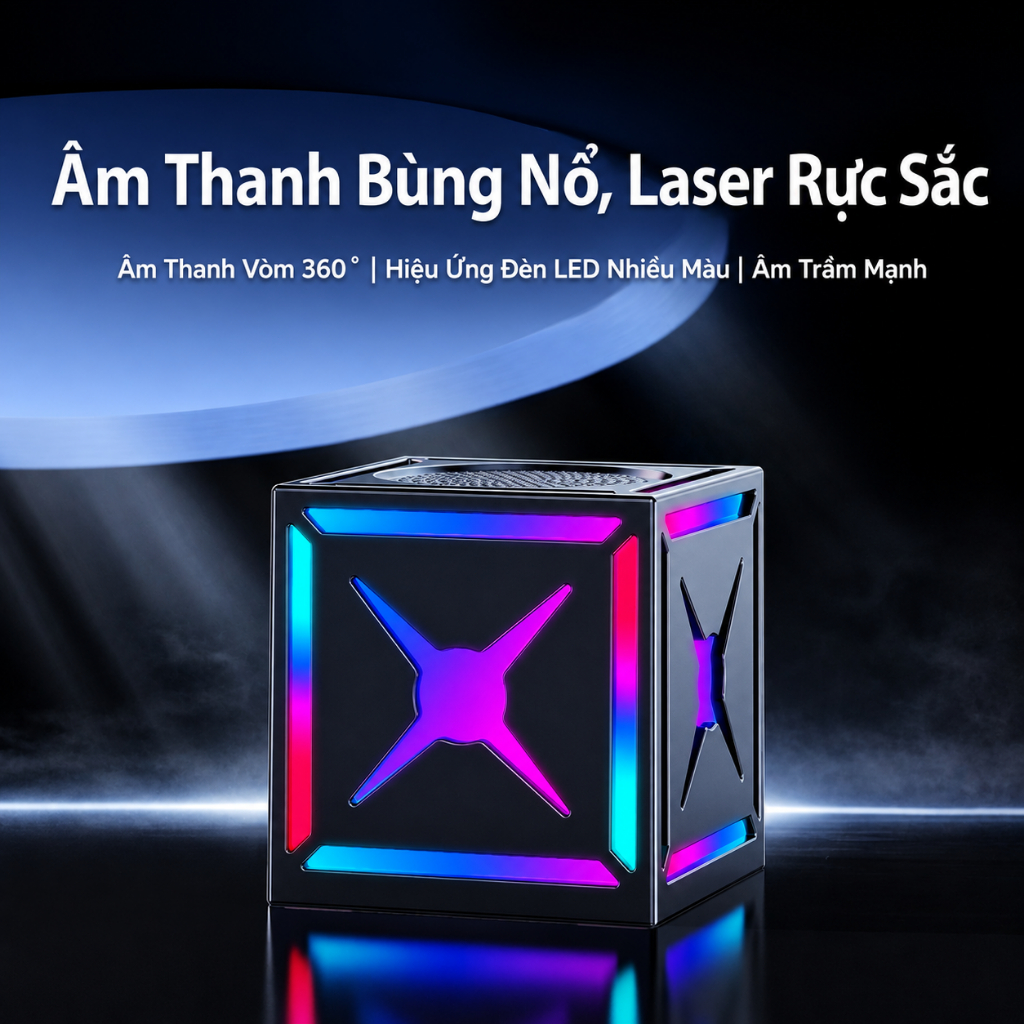 Loa Bluetooth không dây HiFi có tuổi thọ pin siêu dài Âm thanh vòm âm thanh nổi ghép nối nhiều tầng và ánh sáng xung quanh RGB | BigBuy360 - bigbuy360.vn