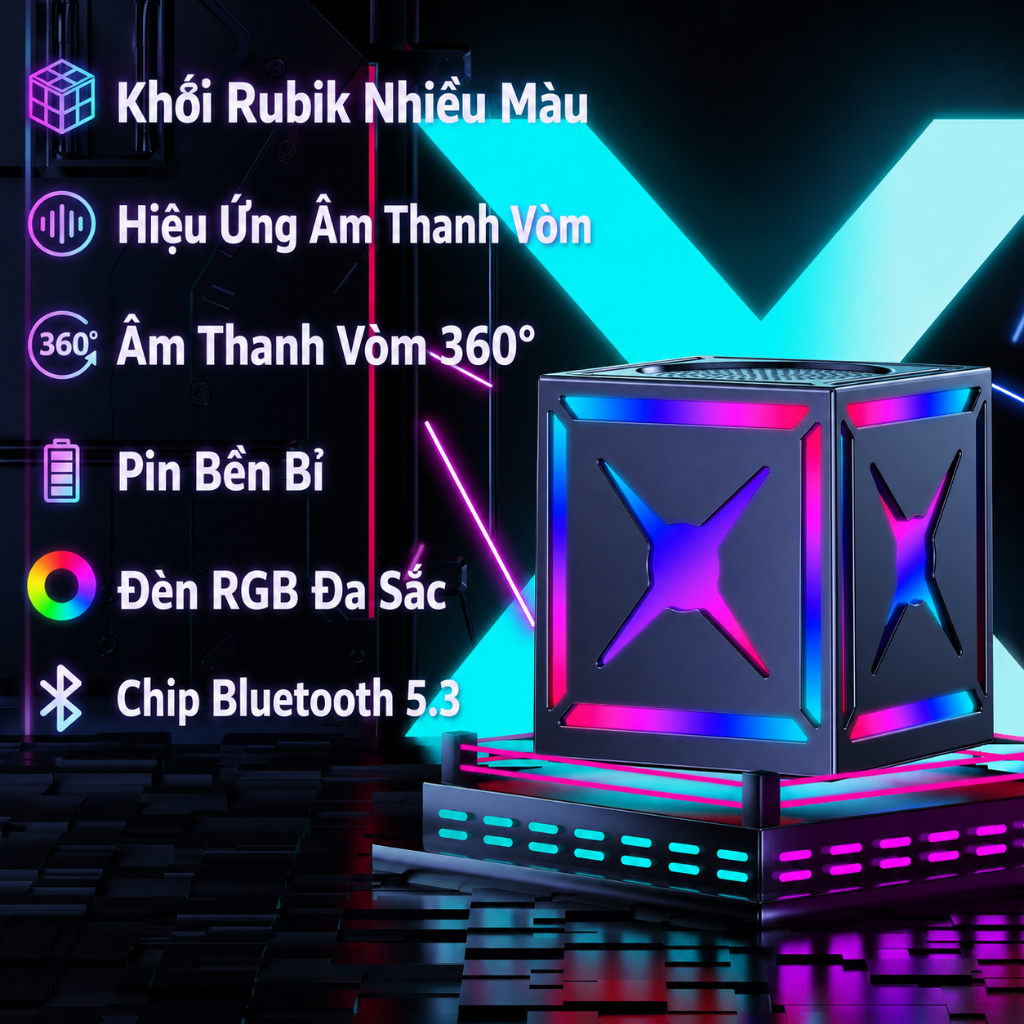 Loa Bluetooth không dây HiFi có tuổi thọ pin siêu dài Âm thanh vòm âm thanh nổi ghép nối nhiều tầng và ánh sáng xung quanh RGB | BigBuy360 - bigbuy360.vn