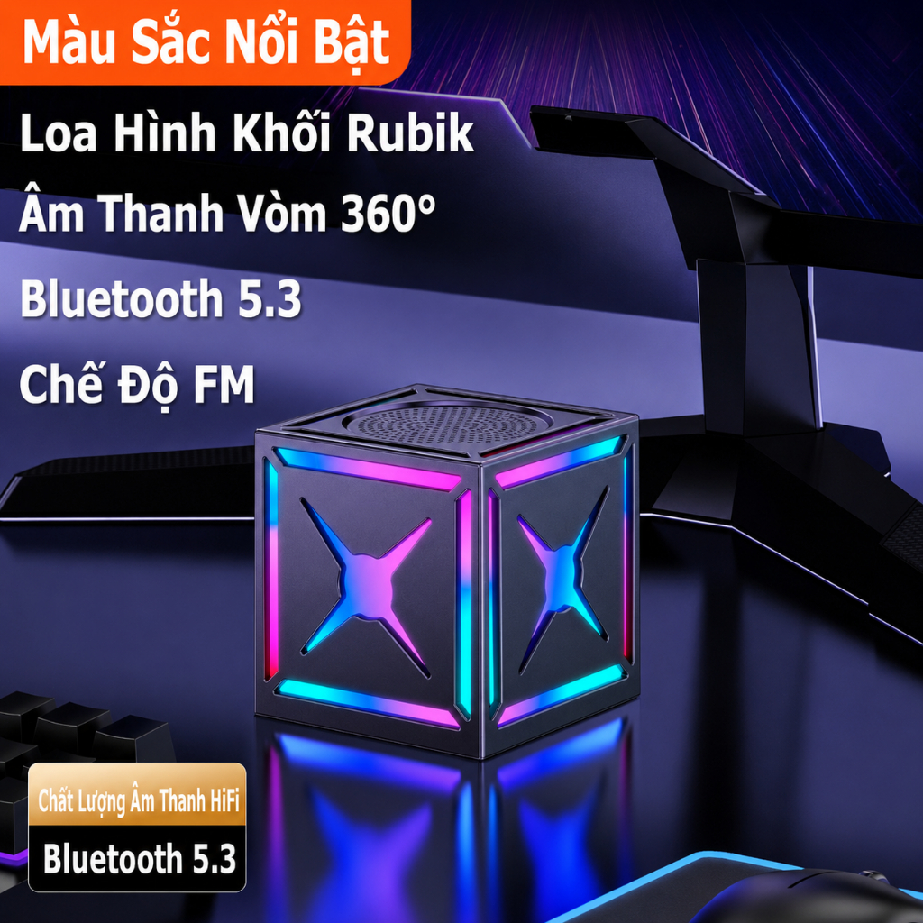 Loa Bluetooth không dây HiFi có tuổi thọ pin siêu dài Âm thanh vòm âm thanh nổi ghép nối nhiều tầng và ánh sáng xung quanh RGB | BigBuy360 - bigbuy360.vn