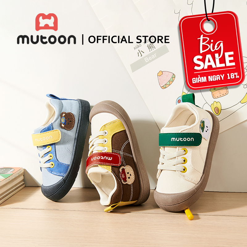 【Mutoon】Giày đi trong nhà mùa thu cho bé, thiết kế phối màu, chống mài mòn, bảo vệ chân, thoải mái phù hợp cho bé trai và bé gái 3-6 tuổi.