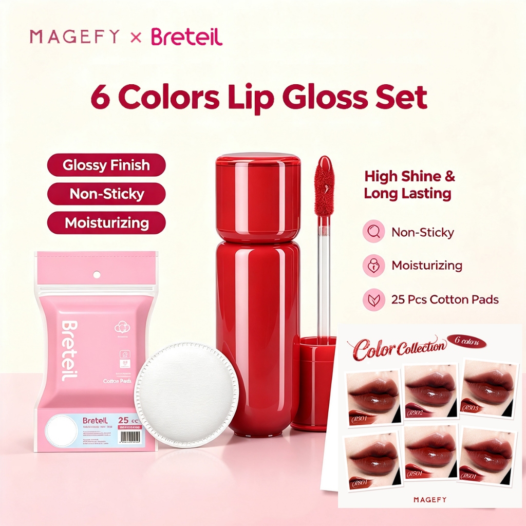 MAGEFY 6 Sắc thái Dewy Velvet Tint Hydrating Air-Light Care cho môi - Trang điểm môi lâu trôi, không dính, siêu mịn MF-L09