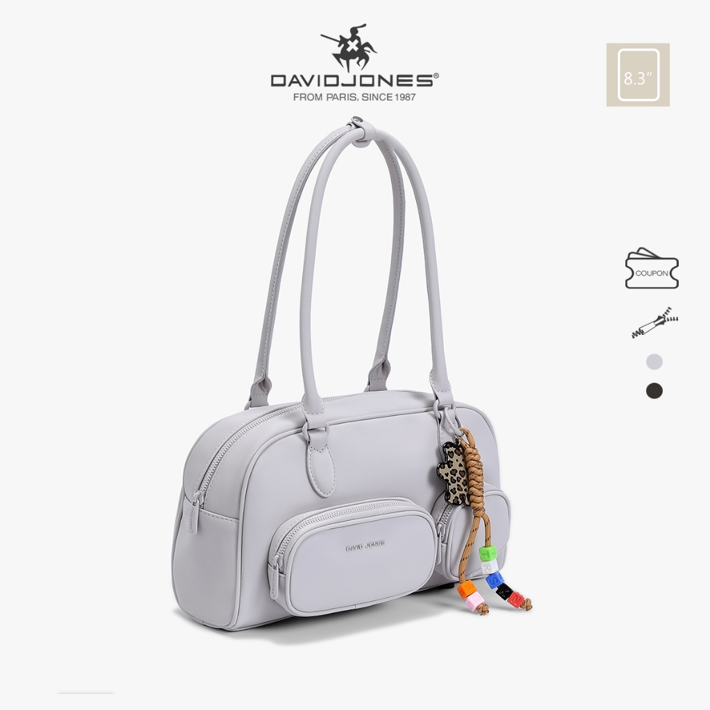 David Jones Paris Violette 2025 / 2026 Thu Đông Nữ Giả Vải Nylon Giả Da Đeo Vai Túi Tay Cầm Trên