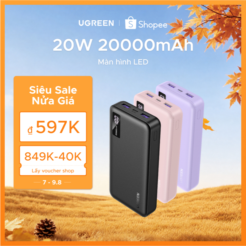 UGREEN Pin Sạc Dự Phòng 2 Chiều 10000mah 20000mah pd3.0 20w qc 3.0 18w Sạc nhanh 2 chiều | Sạc nhanh thông minh Power X Powerbank