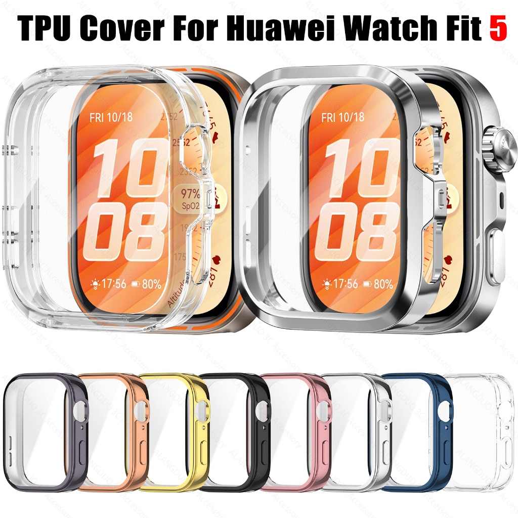 Dành Cho Huawei Watch Fit 5 4 Pro 3 Vỏ Bảo Vệ Chống Trầy Xước Chống Rơi Mạ Điện TPU Bảo Vệ Màn Hình Full Cover Dành Cho Đồng Hồ Thông Minh Huawei Watch Fit5 Fit4 Pro