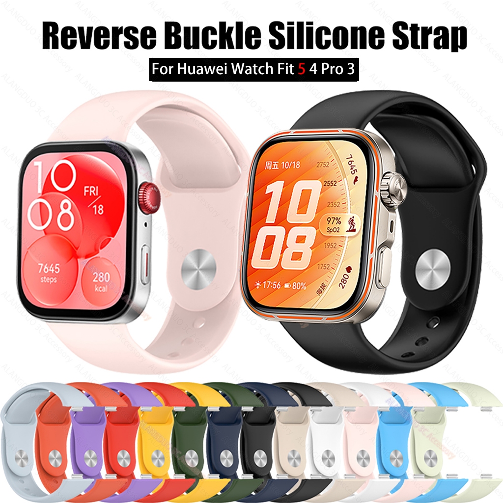 Dành Cho Huawei Watch Fit 5 5Pro 4 4Pro 3 Dây Đeo Ngược Khóa Silicon Dây Đeo Tay Cho Huawei Watch Fit5 Fit4 Pro Fit3 Dây Đeo Thay Thế Đồng Hồ Thông Minh