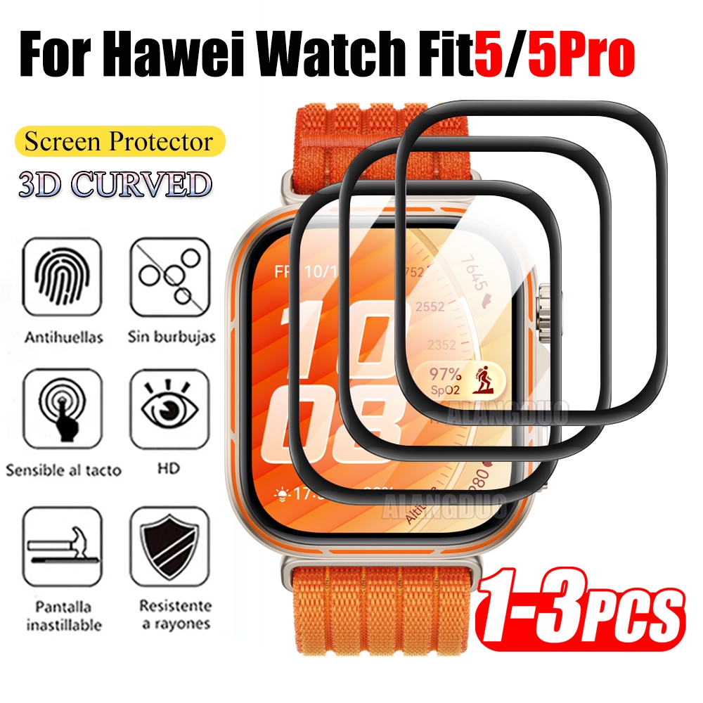 1-3 Miếng 3D HD Cong Bảo Vệ Toàn Màn Hình Cho Huawei Watch Fit 5 4 Pro 3 Đồng Hồ Chống Trầy Xước Phim Bảo Vệ Cho Đồng Hồ Thông Minh Huawei Fit5 Pro Phụ Kiện Không Kính