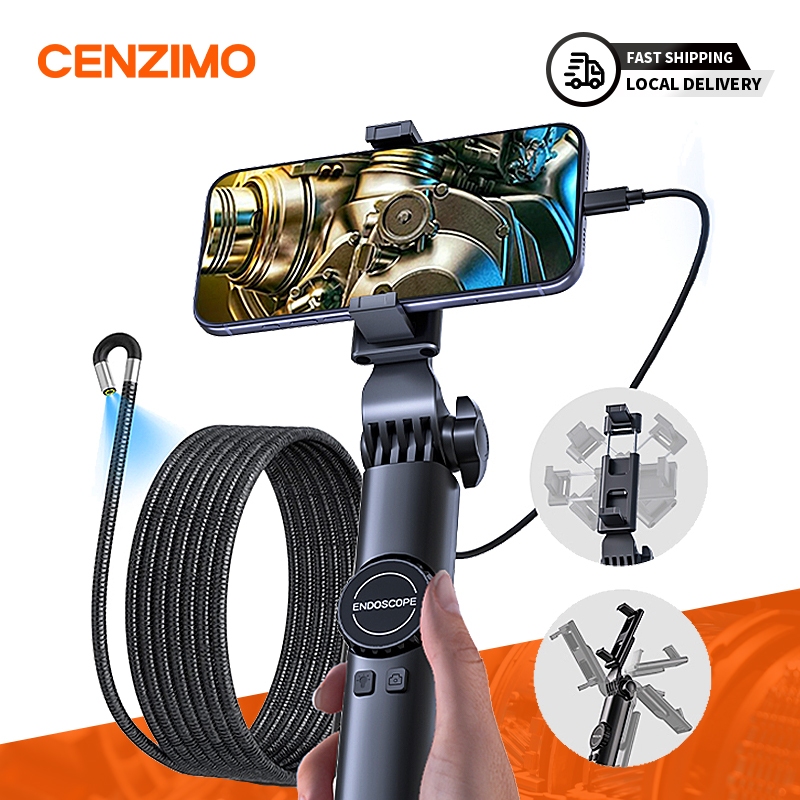 Nội soi công nghiệp CENZIMO HD 5 "Màn hình IPS Camera phạm vi Video chống nước, Cáp linh hoạt cho gia đình / ô tô / ống / ô tô / tường