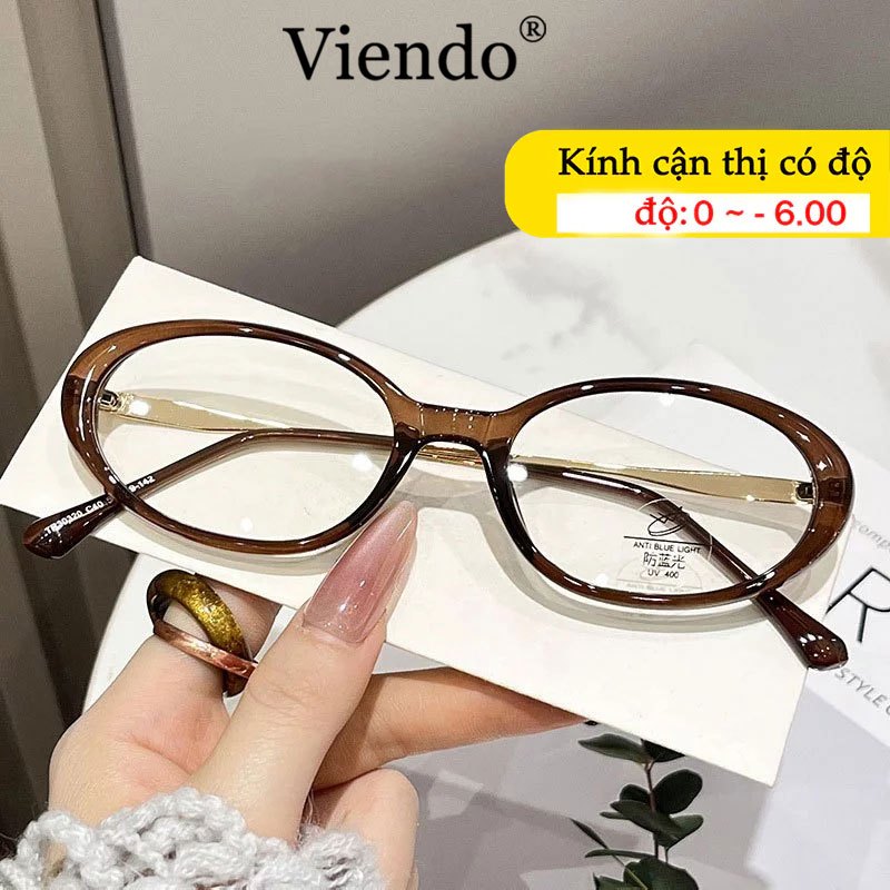 Gọng Kiếng Cận Nam Nữ VIENDO Mặt Kính Bäu Duc Oval TR90 Chống Bụi Chông Ánh Sáng Xanh Tia UV Đổi Màu Khi Ra Nắng Thời Trang 0/-1/-2/-3/-4/-5/-6
