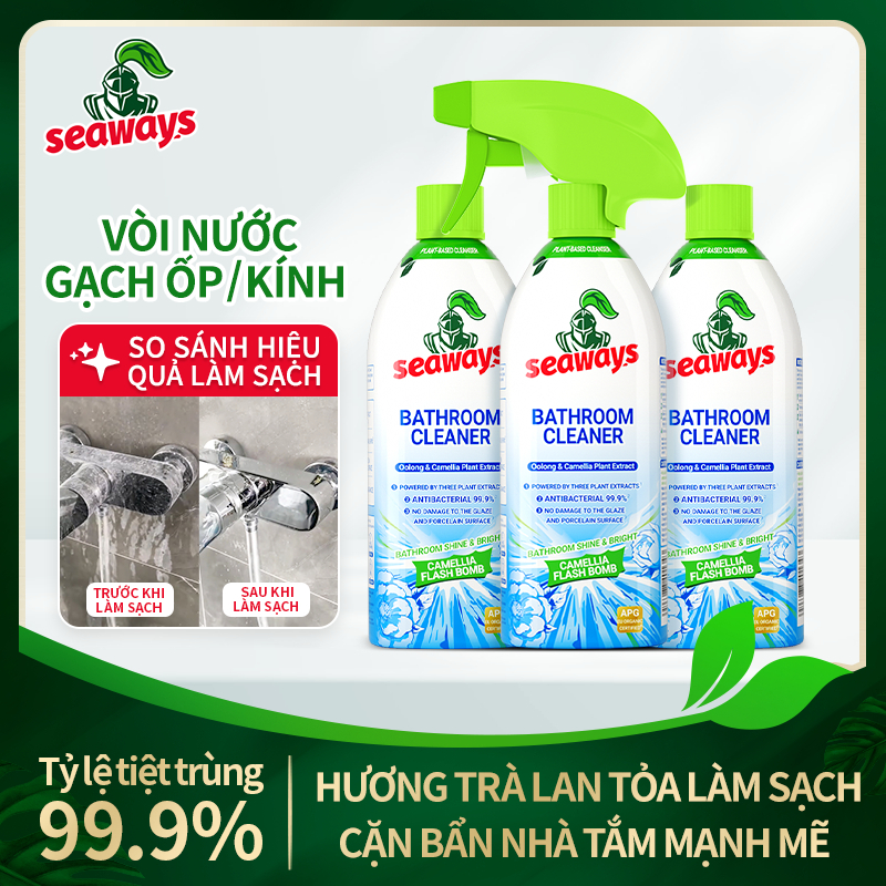 ​​[MUA 2 TẶNG 1] Seaways Nước Tẩy Nhà Tắm Làm Sạch Bồn Rửa Bồn Cầu Tẩy Cặn Gạch Men Đánh Bóng Kính Siêu Sạch Mạnh​