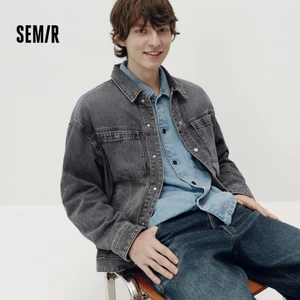 Semir Nhiều Màu Denim Áo Khoác Nam Thư Giãn Vừa Vặn Xuống Cổ Tiện Ích Bỏ Túi Chụp Vintage 2026