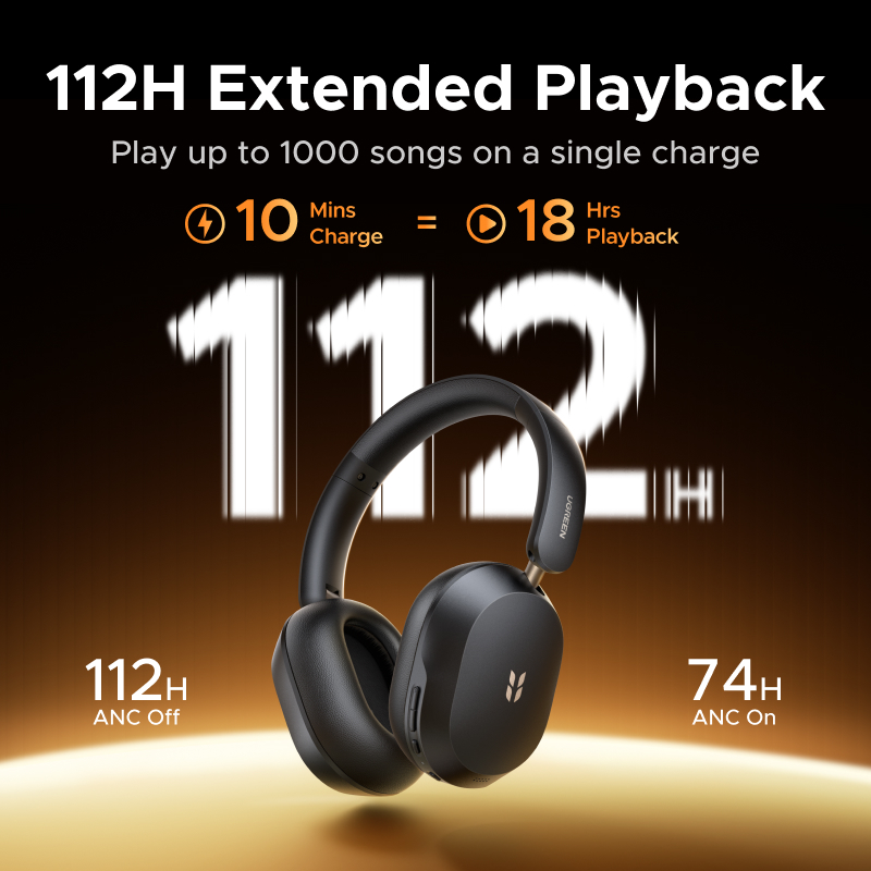 [MỚI] Tai nghe bluetooth  chụp tai UGREEN Studio Max5s, thời lượng pin 112 giờ,  chống ồn chủ động -45dB, bluetooth 6.0, Độ trễ thấp, với 5 micrô, LDAC & Hi-Res | BigBuy360 - bigbuy360.vn